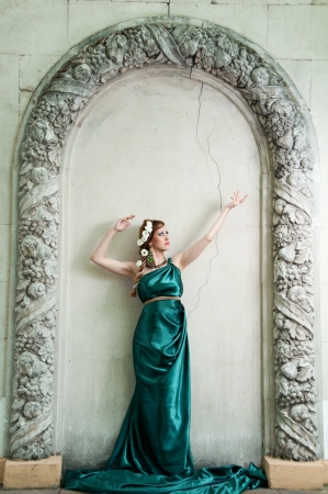 Antiquity  Portrait of attractive beautiful girl in the image ofの写真素材