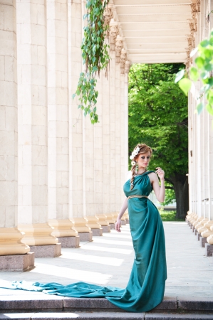 Antiquity  Portrait of attractive beautiful girl in the image ofの写真素材