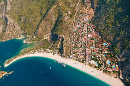 Panoramic bird's-eye view on Turkey, Oludeniz, Mediterraneanの写真素材