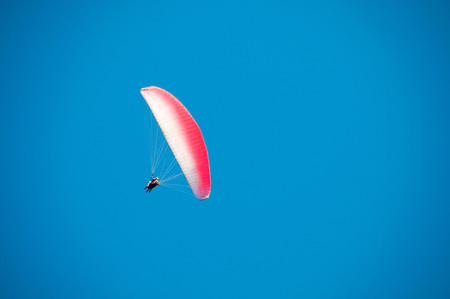 Paragliding in Turkey. Panoramic view on Mediterranean.