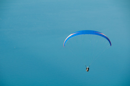 Paragliding in Turkey. Panoramic view on Mediterranean.の写真素材