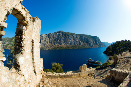 Landscape of the Mediterranean Sea. Mountains and the sea of Turkey.の写真素材