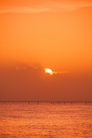 Sunset on the coast of the Caribbean Sea. Dominican sunset.の写真素材