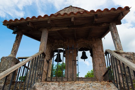 Ancient village Altos de Chavon - Colonial town reconstructed in Dominican Republic. Casa de Campo, La Romana.の写真素材