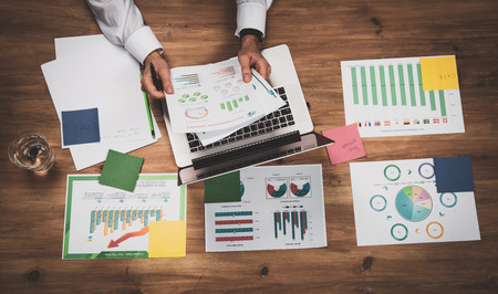 Graphic of business financial data analysis chart.