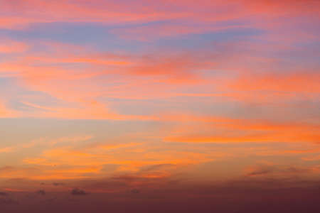 Orange sunset sky with clouds. Beautiful landscape, sunrise. high quality photo