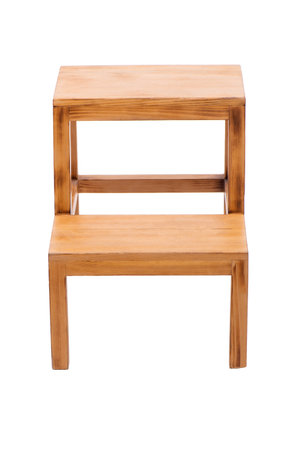 Wooden chair isolated on white background. Clipping path included.の写真素材
