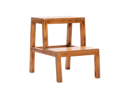 Wooden chair isolated on white background. Clipping path included.の写真素材