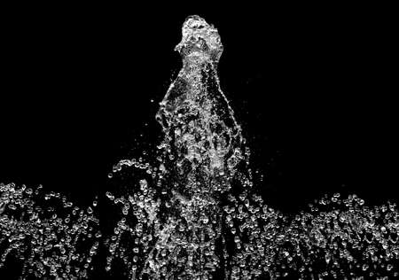 water splash isolated on black background, waterfall isolatedの写真素材