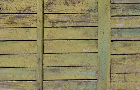 Rustic green wooden texture with copy space with frame of planks, horizontal viewの写真素材