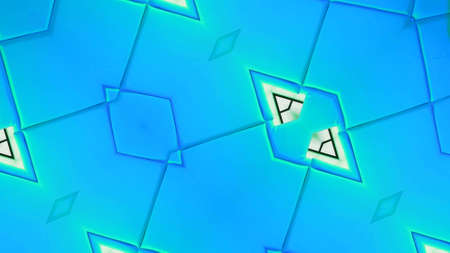 the moving image repeats the patterns of the kaleidoscope. blue rhombuses. slow motion
