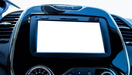 The monitor in the car with the background of the mockup. Monitor in the car. With mockup backgroundの写真素材