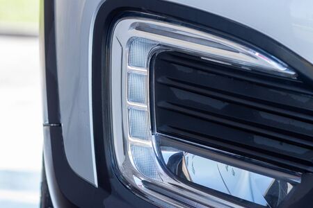 Daytime running lights of the car. Running lights. Led lights