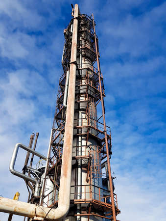 Main rectification column of raw methanol close-upの写真素材