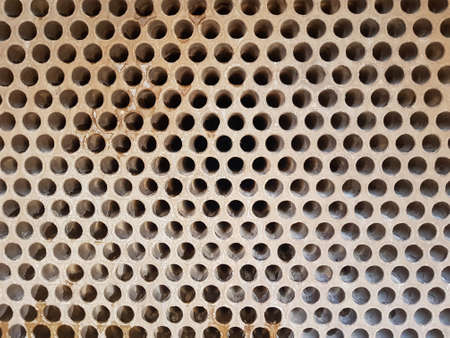 Shell-and-tube (shell-and-tube) heat exchanger for heat exchange between two streams close-up. Dirty...