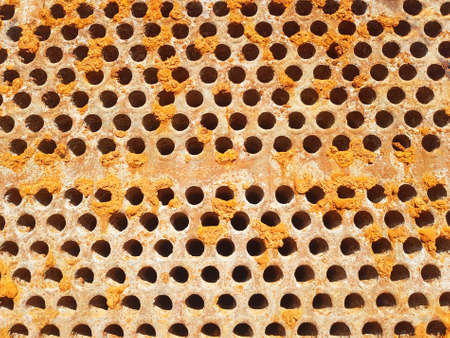 Shell-and-tube (shell-and-tube) heat exchanger for heat exchange between two streams close-up. Dirty...