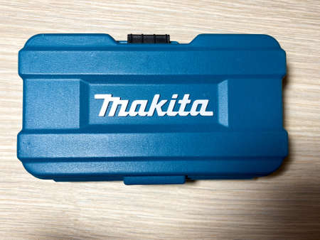 Grodno, Belarus - 09.19.2021: A set of bits and drills on wood, metal and brick Makitaのeditorial素材