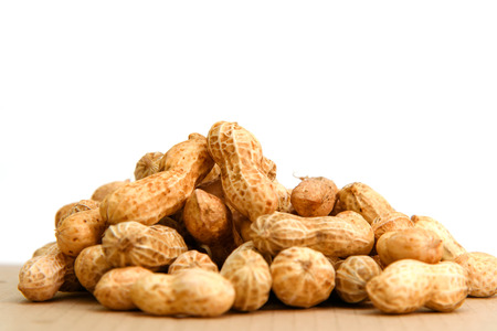 Heap of nuts on white background