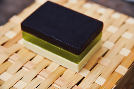 Soap of handmade is rural style, rustic still life close upの写真素材