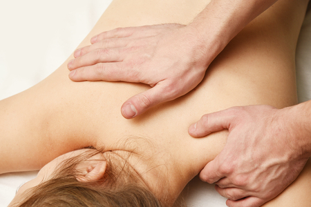 Professional relaxation massaging. Healthy medical relax body care.の写真素材