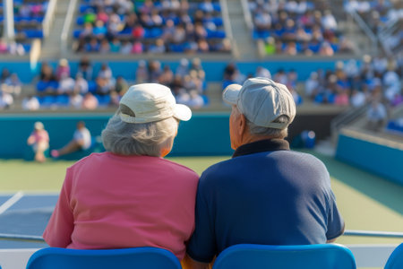Pensioners in caps find solace and joy spending weekends at stadium. Each match offers new source of inspiration and admiration for old coupleの素材