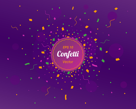 New Year 2019 card. Confetti colorful bright Background. Confetti circles design. Vector illustration.のイラスト素材