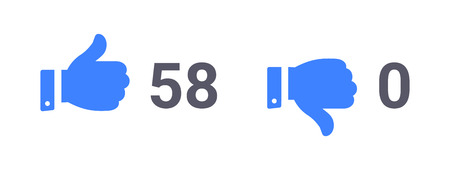 Like and dislike icons set, Thumbs up and thumbs down icon Vector illustrationのイラスト素材