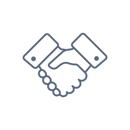 Handshake line icon. Partnership and agreementのイラスト素材
