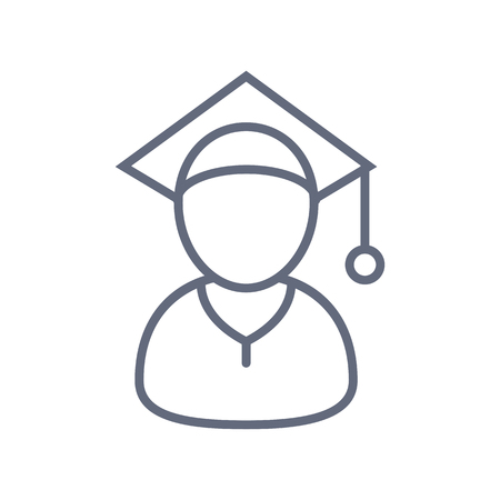 Education illustration black and white vector icon on white backgroundのイラスト素材