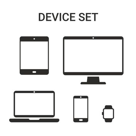 Device Icons smartphone, tablet, laptop and desktopのイラスト素材