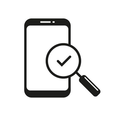 smartphone search icon illustration isolated vector sign symbolのイラスト素材