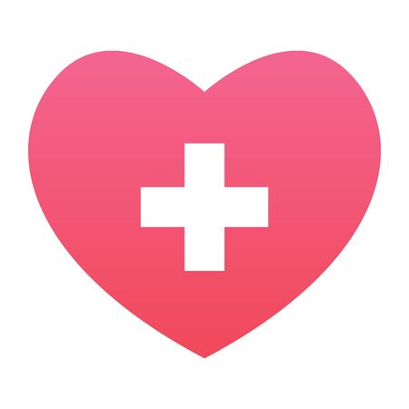 symbol for hospital red heart white cross inside vector graphicsのイラスト素材