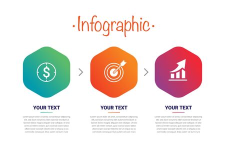 Three steps infographics - can illustrate a strategy. Vector Illustration on white background.のイラスト素材