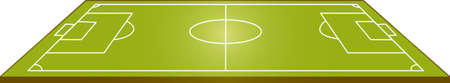 Football field top view, side view, perspectiveのイラスト素材