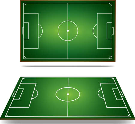 Football field top view, side view, perspectiveのイラスト素材