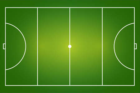 Football field top view, side view, perspectiveのイラスト素材