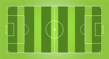Football field top view, side view, perspectiveのイラスト素材