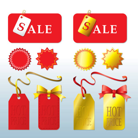 Set of labels and stickers for sales events and discountsのイラスト素材