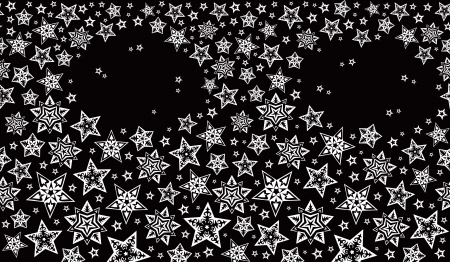 decorative stars on a black backgroundのイラスト素材