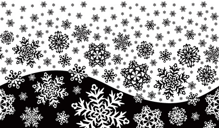 winter ontament with snowflakes and a waveのイラスト素材