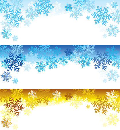 Top of the page variations with snowflakesのイラスト素材