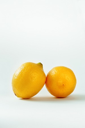 Bright yellow lemons. Isolated on white background. Juicy lemons. Fresh lemons.Ripe lemons.の写真素材