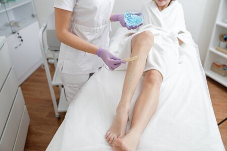 Woman in cosmetology centerの写真素材