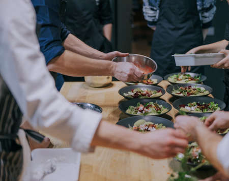 Preparing food at masterclassの写真素材