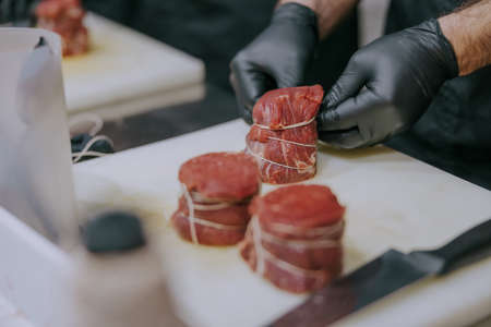 Preparing food at masterclassの写真素材