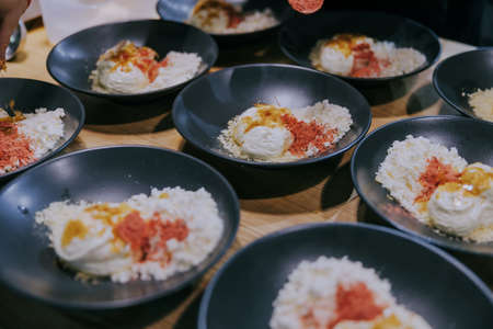 Preparing food at masterclassの写真素材