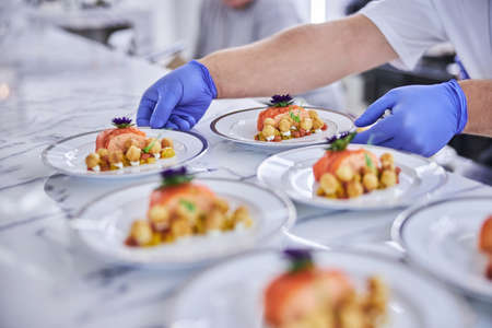 gourmet delicious food preparation in restarauntの写真素材