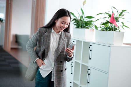 Asian woman working in IT office
