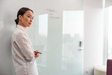 Asian woman working in IT office