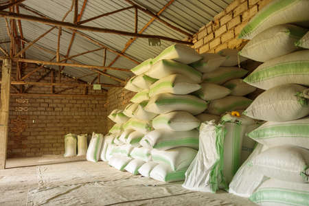Warehouse for coffee at farm in Africa region